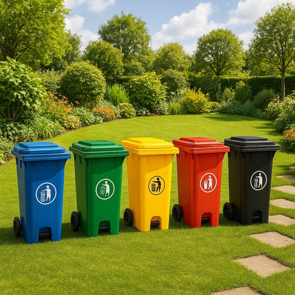 Outdoor Wheelie Bin Trash Can 100L/120L EN840 Large Rubbish Waste Dustbin