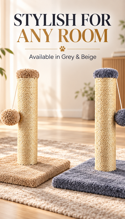 Cat Scratching Post 35cm Sisal Scratcher Kitten Activity Centre Hanging Ball Toy