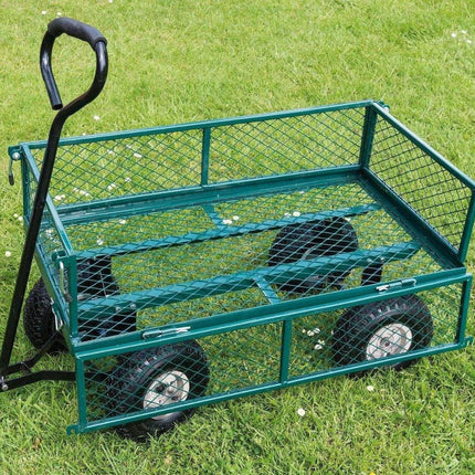 Folding Wagon Collapsible Trolley Cart with Wheels 200kg Load for Camping Garden