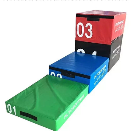 Soft Foam Plyometric Jump Box Set Stackable Gym Fitness Exercise Plyo Boxes