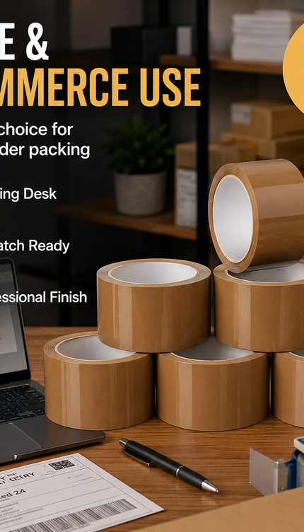 Heavy Duty Brown Parcel Tape – 6 Rolls, 48mm × 66m