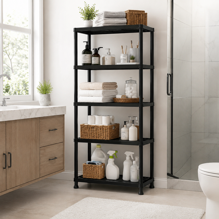 Storage Shelves 4/5 Tier Plastic Home Garage Rack