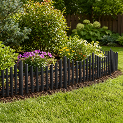 Lawn Border Edge Fence 10 Pack Wood Effect Edging
