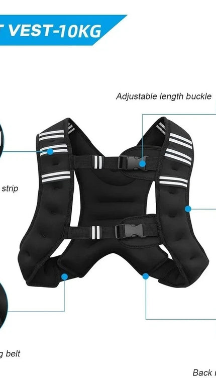 Weighted Vest 5kg 10kg Adjustable Running & home Gym Workouts No Bounce Training