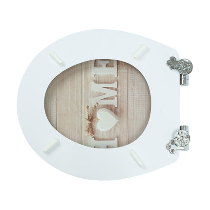 18" UNIVERSAL BATHROOM TOILET SEAT WOODEN EASY FIT WC SEAT WITH FITTINGS