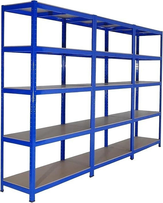 5-Tier Metal Storage Racks – 3 Pack (Blue)