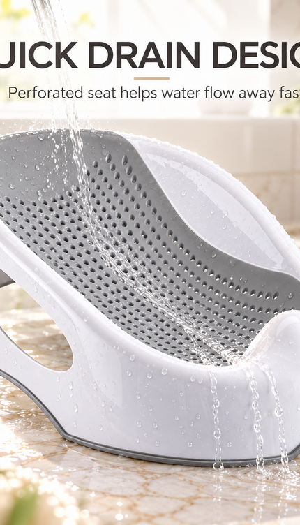 Baby Bath Support Seat Infant Bath Lounger Non Slip Ergonomic Quick Drain