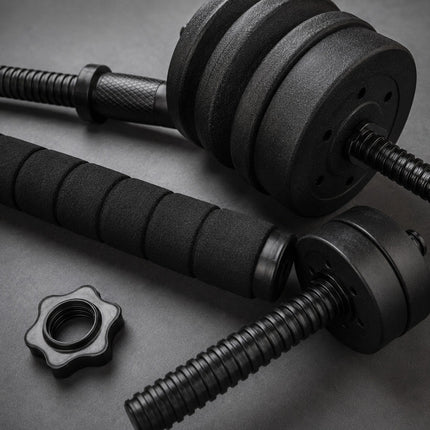 Adjustable Dumbbell Barbell Set with Push Bar & Connecting Rod – Home Gym Weight