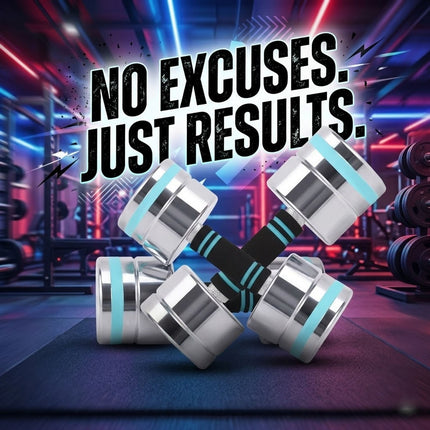 Ultra Compact Dumbbell Set Chrome Steel Adjustable Anti-Slip Grip Gym Exercise
