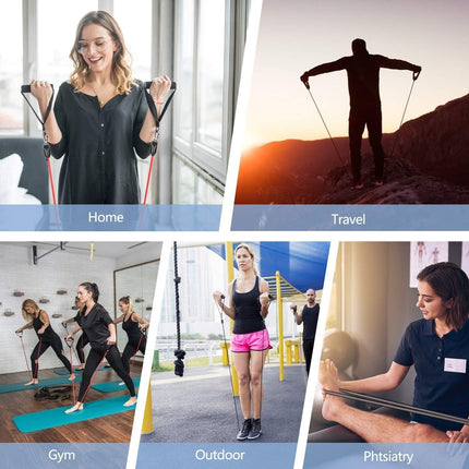 11PC Resistance Bands Set for Workout Exercise CrossFit Fitness & Yoga Training