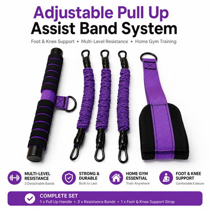 Pull Up Assistance Bands with Handle Foot Knee Support Multifunction Gym Workout