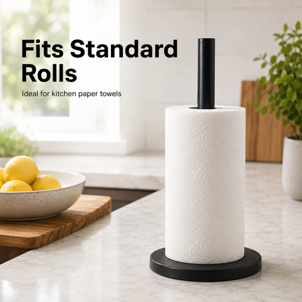Kitchen Roll Holder Matt Black Stainless Steel Freestanding Paper Towel Stand