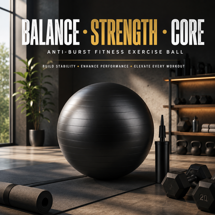85cm Fitness Exercise Ball Black Anti Burst Yoga Swiss Pregnancy Ball With Pump