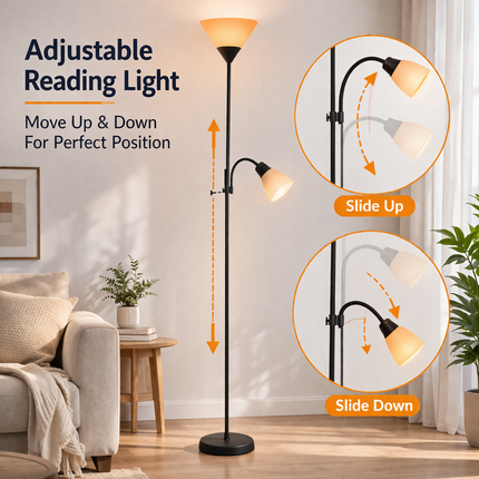 Adjustable Floor Lamp Modern Standing Light for Living Room Bedside Study Room