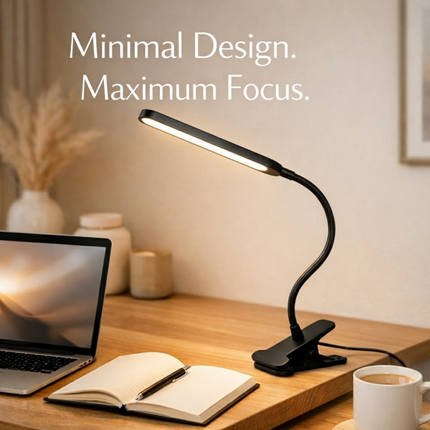 Clip-on Desk Lamp LED Reading Light USB Clamp Adjustable Flexible 4000K