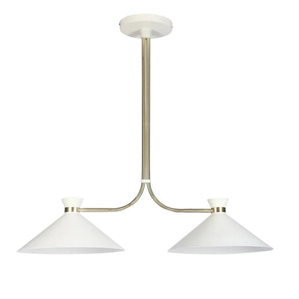GoodHome Pendant Light Compatible with E27 Bulb 2 Lamps 350mm IP20 Light Shade