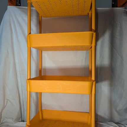 4 Tier Storage Rack Shelf Rotating Kitchen Bathroom Serving Rolling Trolley Cart
