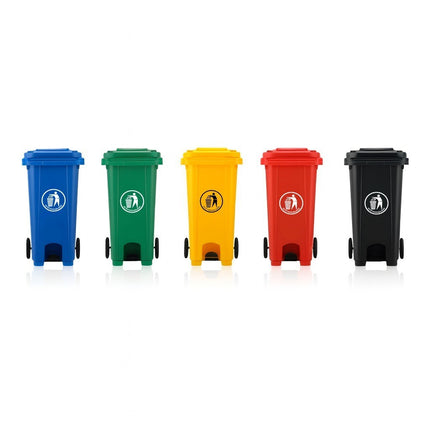 Outdoor Wheelie Bin Trash Can 100L/120L EN840 Large Rubbish Waste Dustbin