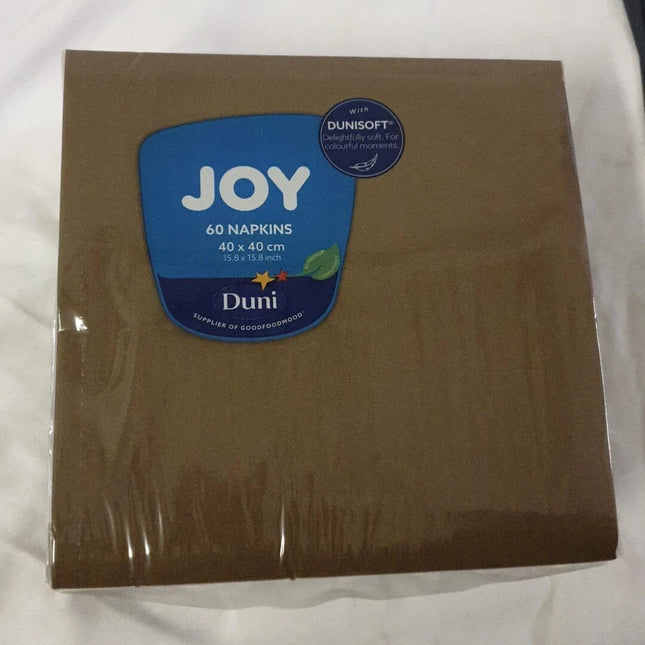 60x Chestnut Organic Airlaid Soft Tissues Napkins 40cm x 40cm Square NEW