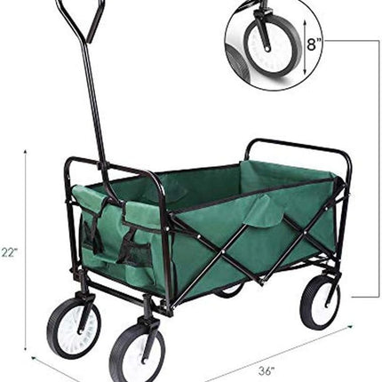 Collapsible Folding Wagon Trolley Cart 80kg On Wheels Festival Camping & Garden