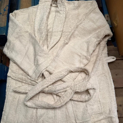 Unisex Cotton Terry Bathrobe Soft Towel Gown Dressing Robe Men Women