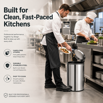 Stainless Steel 12L Pedal Bin