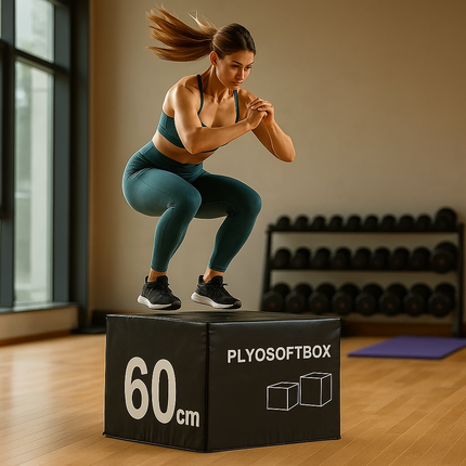 60cm Soft Foam Plyometric Jump Box Stackable Gym Fitness Exercise Equipment