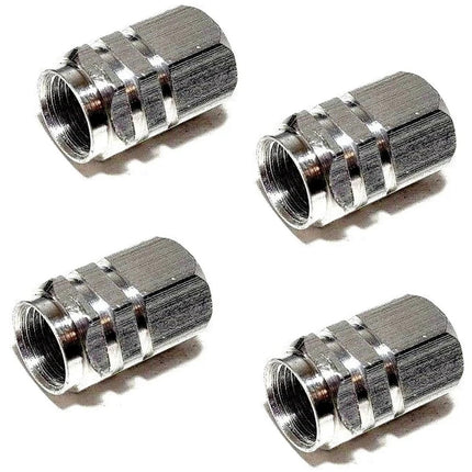 12 Pack 4x Metal Tyre Valve Dust Caps, Silver for Car, Van, Bike & Motorcycle