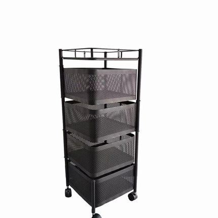 Rotating Storage Rack Trolley Cart Kitchen Bathroom Organizer Vegetable Shelf