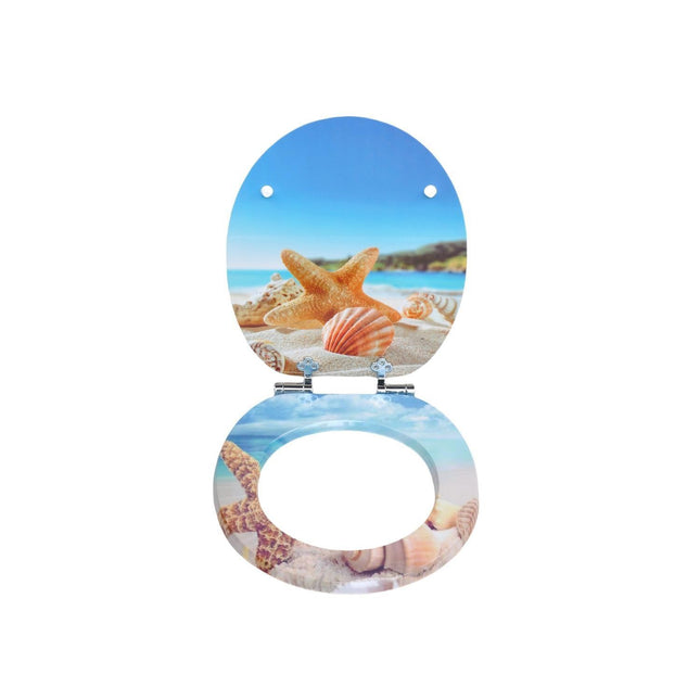 18" UNIVERSAL BATHROOM TOILET SEAT WOODEN EASY FIT WC SEAT WITH FITTINGS