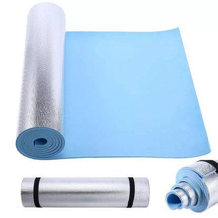 Yoga Camping Mat 6mm EVA Foam Roll Up Waterproof Insulated Foil Exercise 180x50