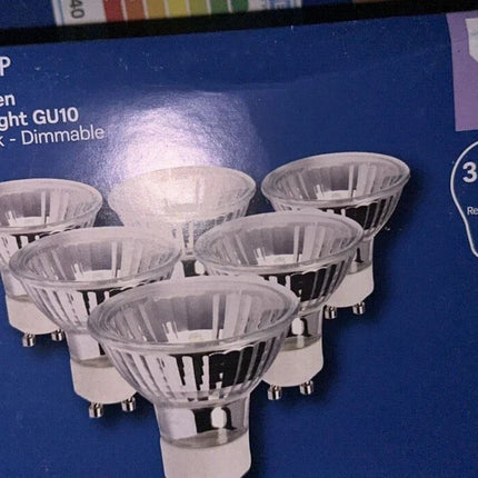 Spot Light Bulb 6 Pcs GU10 2800K 300Lm 40W 30° Dimmable Warm White Halogen Bulb