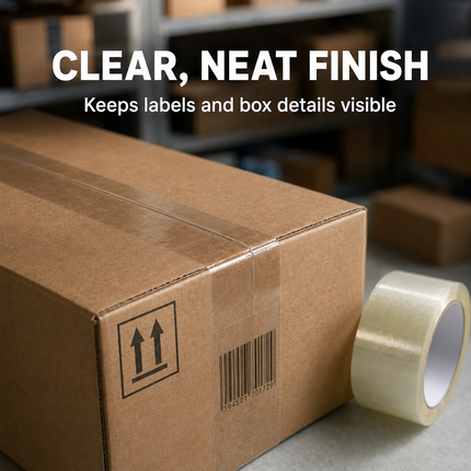 Parcel Tape 48mm X 66m Strong Heavy Duty for Secure Box Packing 12-Rolls Clear