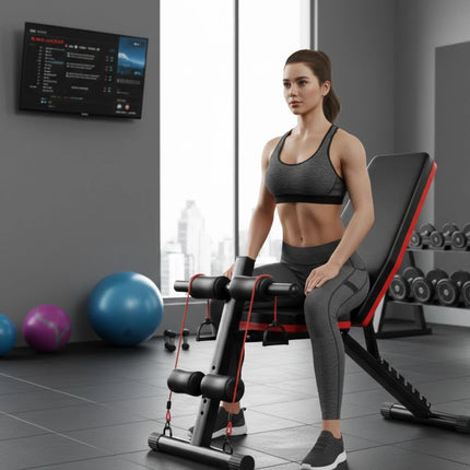 Weight Bench Adjustable Incline Foldable Strength Training Full Body Workout Gym