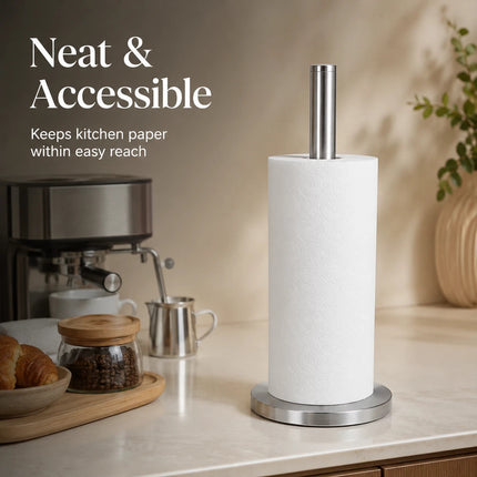 Tissue Roll Holder Free Standing Countertop Paper Stand Stainless Steel Holder