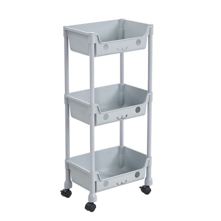3/4 Tier Storage Trolley Cart on Wheels 4 Tier Kitchen Bathroom Laundry Rolling
