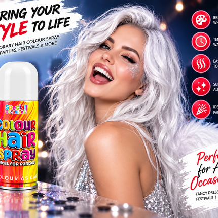 Hair Colour Spray 200ml Temporary Wash Out Halloween Fancy Dress Party 6 Colours