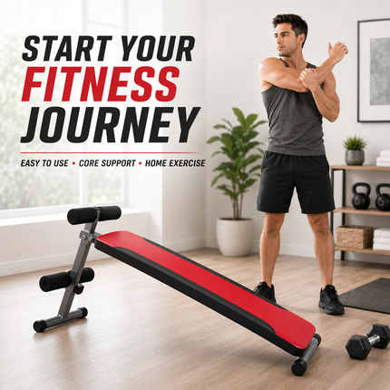 Sit Up Bench With Reverse Crunch Handle Core Workout Gym Adjustable Weight Bench