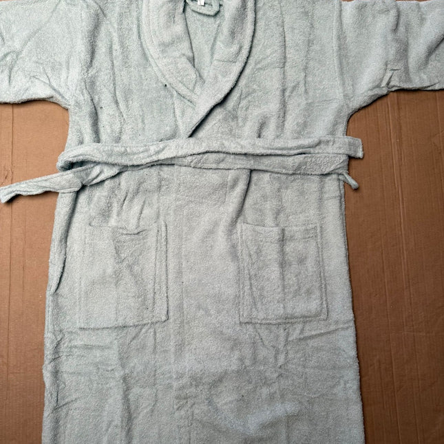 Large Sea Foam Unisex Cotton Terry Bathrobe Gown Soft Spa Robe Men Women