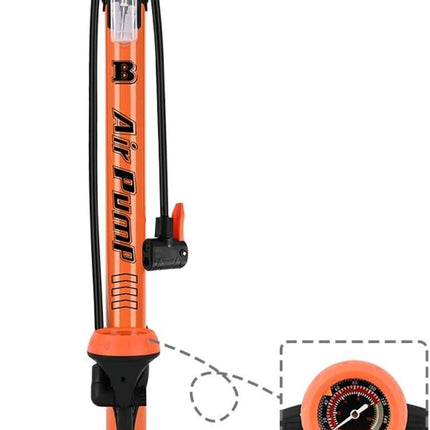 Bike Floor Pump 140 PSI with Gauge Bicycle Air Pump for Presta & Schrader Valves