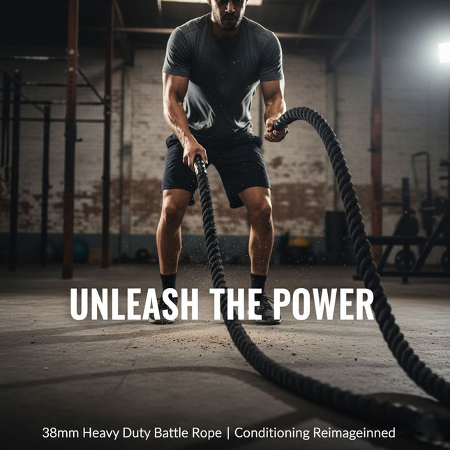 Battle Rope 9m Workout Cardio Exercise Gym Sled Heavy Duty Pull Rope 38mm