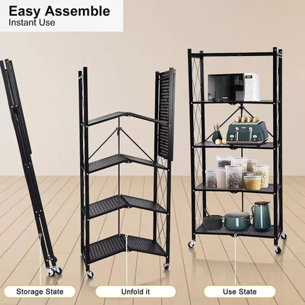 Folding Shelf Storage Portable Rack Shelves Garage Kitchen Warehouse Pantry Shed