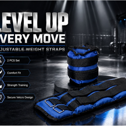 3Kg Ankle Wrist Leg Weights Straps 2 PCS Running Yoga Training Blue Straps
