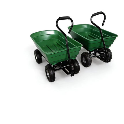 Garden Trolley Dump Cart Heavy Duty 300KG Tipping Wheelbarrow Truck Trailer 75L