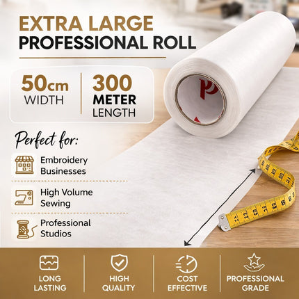 Embroidery Sewing Trick Film Roll  Backing Stabilizer 300m x 50cm