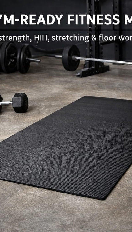 Yoga Mat Thick 10mm Non-Slip PVC Exercise Floor Mat For Gym Pilates & Home