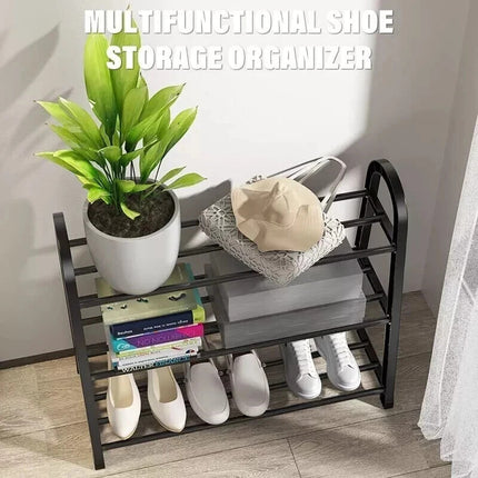 3-Tier Black Shoe Rack Stand