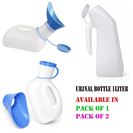 Unisex Urinal Bottle With Lid Funnel 1L Patients Travel Camping Pee Container