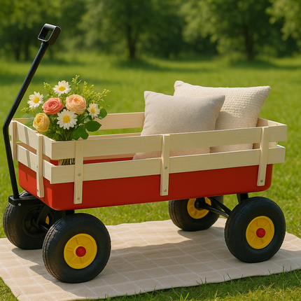 Garden Utility Wagon Cart Gardening Trolley Heavy Duty KidsToy Truck Wheelbarrow
