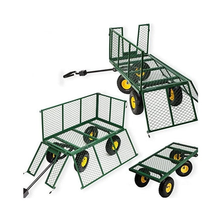 Garden Trolley TRAILER Deluxe High Sided Cart 500kg H Duty Festival Camping LARG